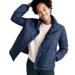 Madewell Navy Blue Quilted Puffer Jacket
